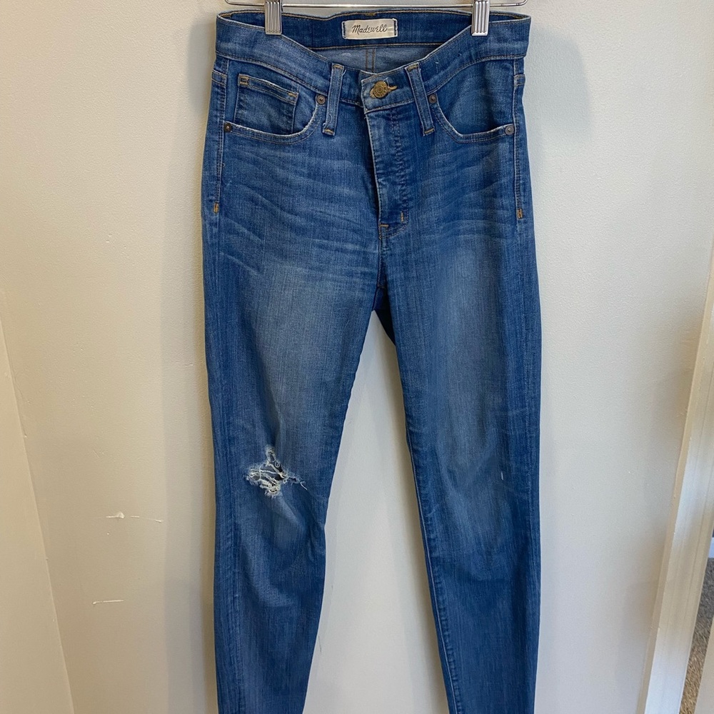 Madewell 9” High Rise Skinny, Raw Hem Jeans
